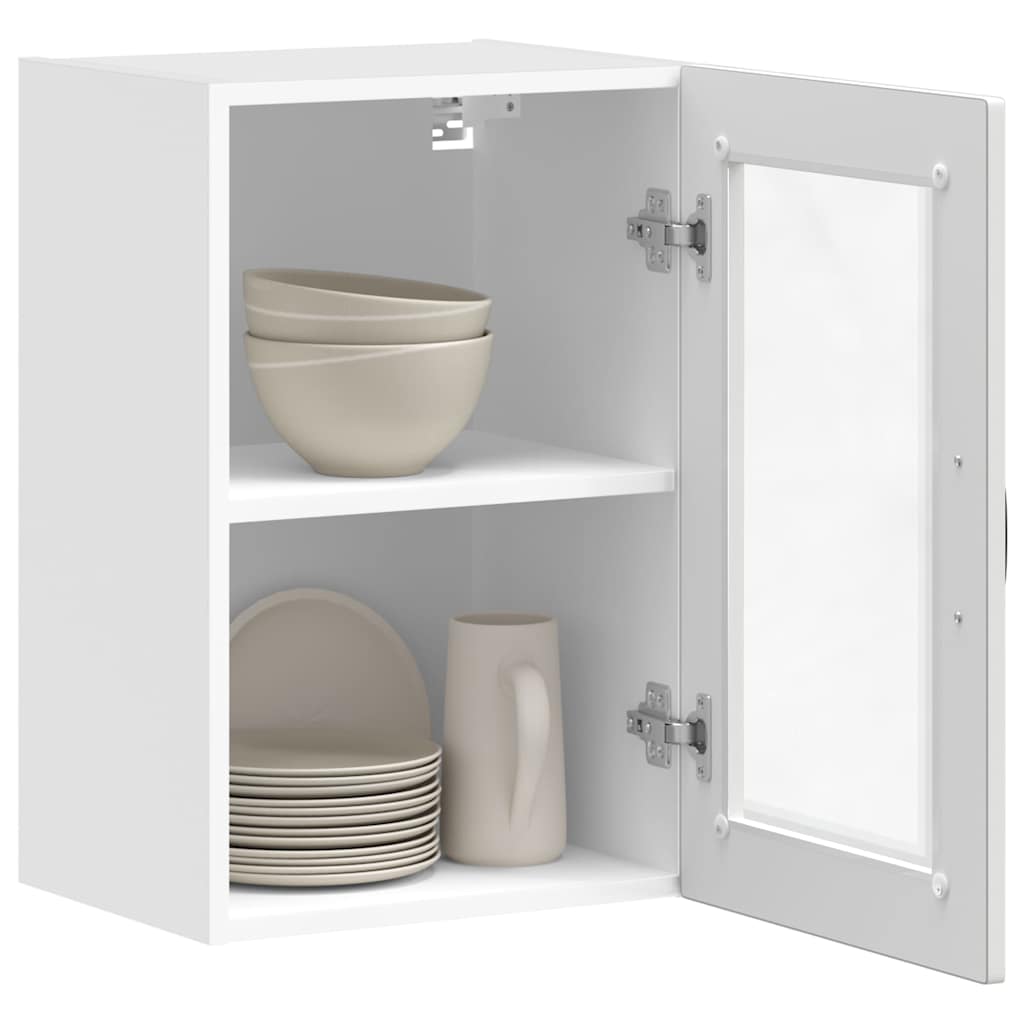 Armário de parede de cozinha com porta de vidro Porto branco