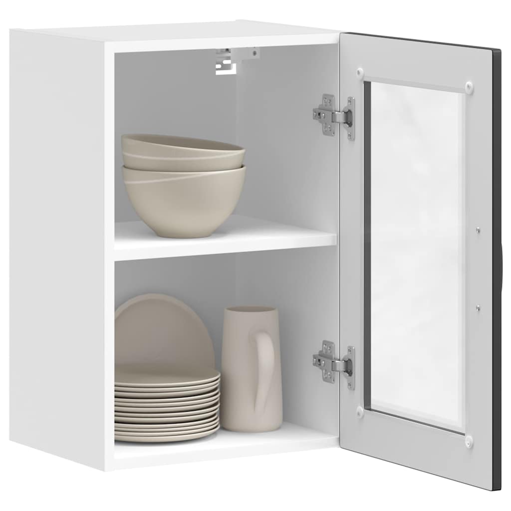Armário de parede de cozinha com porta de vidro Porto preto