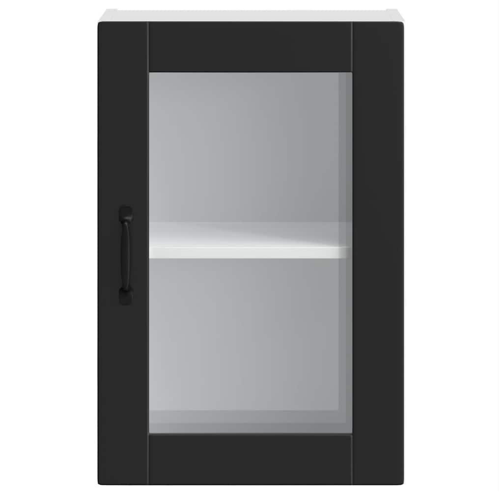 Armário de parede de cozinha com porta de vidro Porto preto