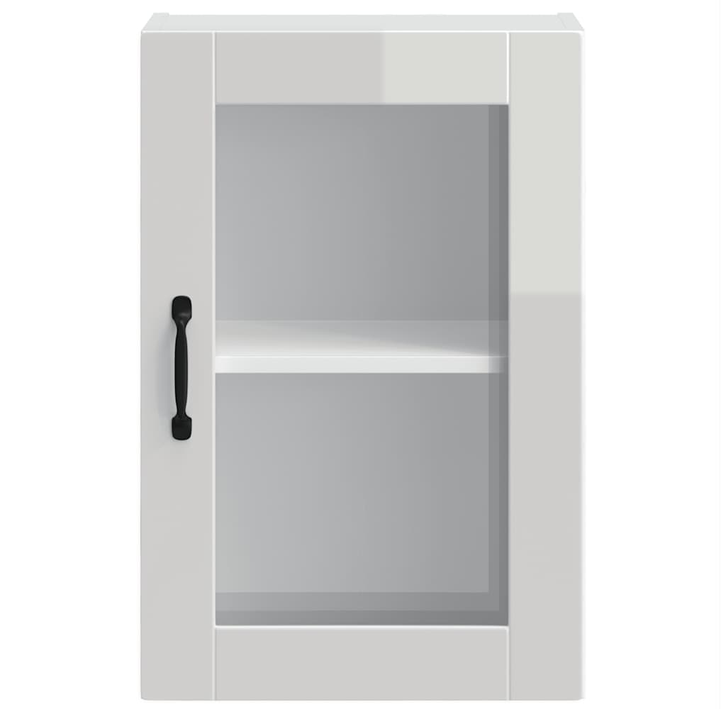 Armário de parede cozinha porta vidro Porto branco alto brilho