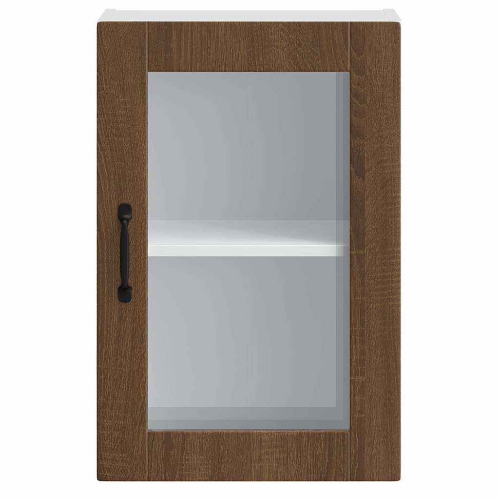Armário de parede cozinha porta vidro Porto carvalho castanho