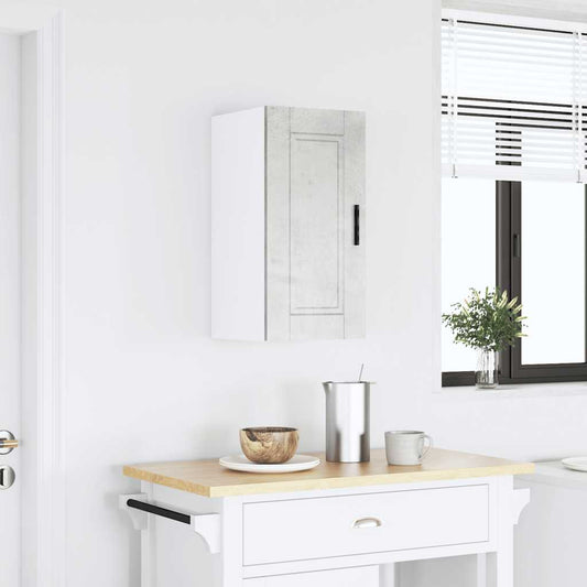 Armário de parede cozinha Porto betão madeira projetada cinza