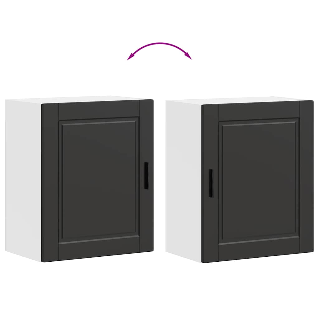 Armários parede cozinha 2 pcs Porto madeira engenheirada preto