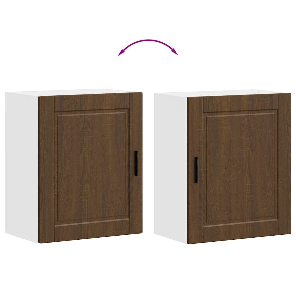Armários parede cozinha 2 pcs Porto madeira carvalho castanho