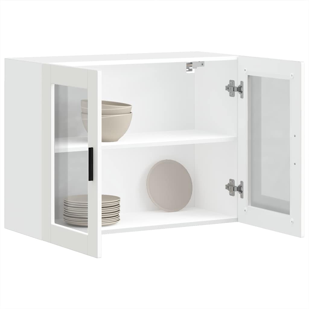 Armário de parede de cozinha com porta de vidro Porto branco