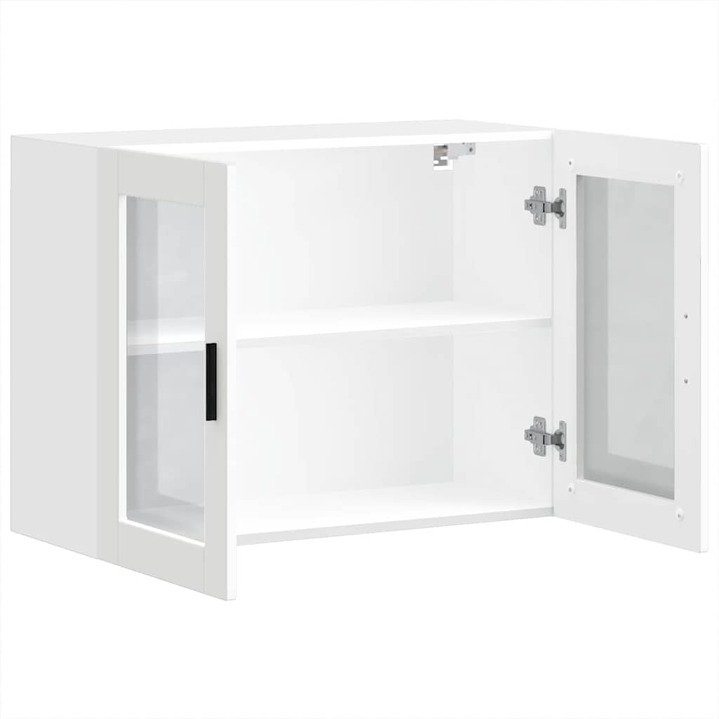 Armário de parede de cozinha com porta de vidro Porto branco