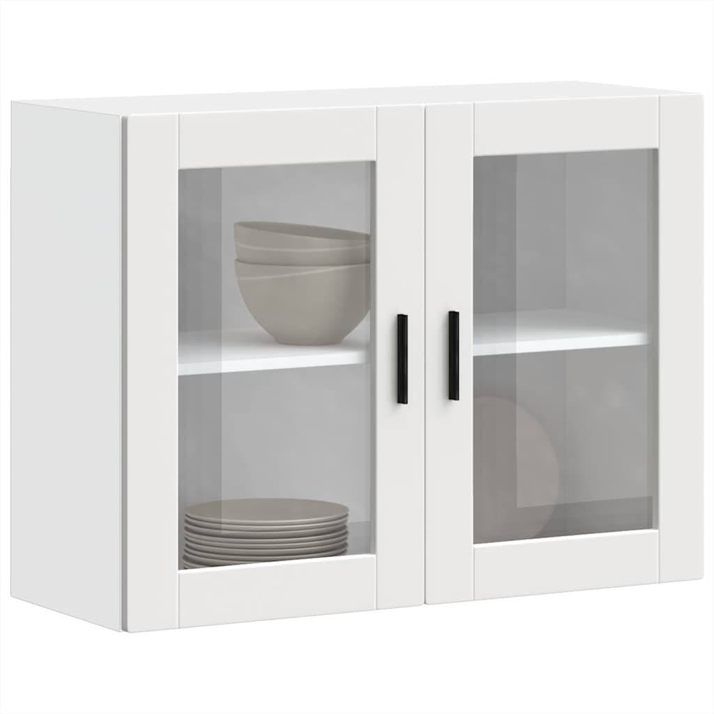 Armário de parede de cozinha com porta de vidro Porto branco