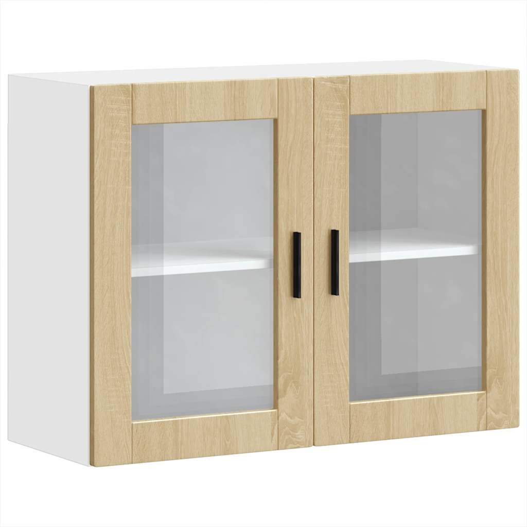Armário de parede de cozinha porta vidro Porto carvalho sonoma