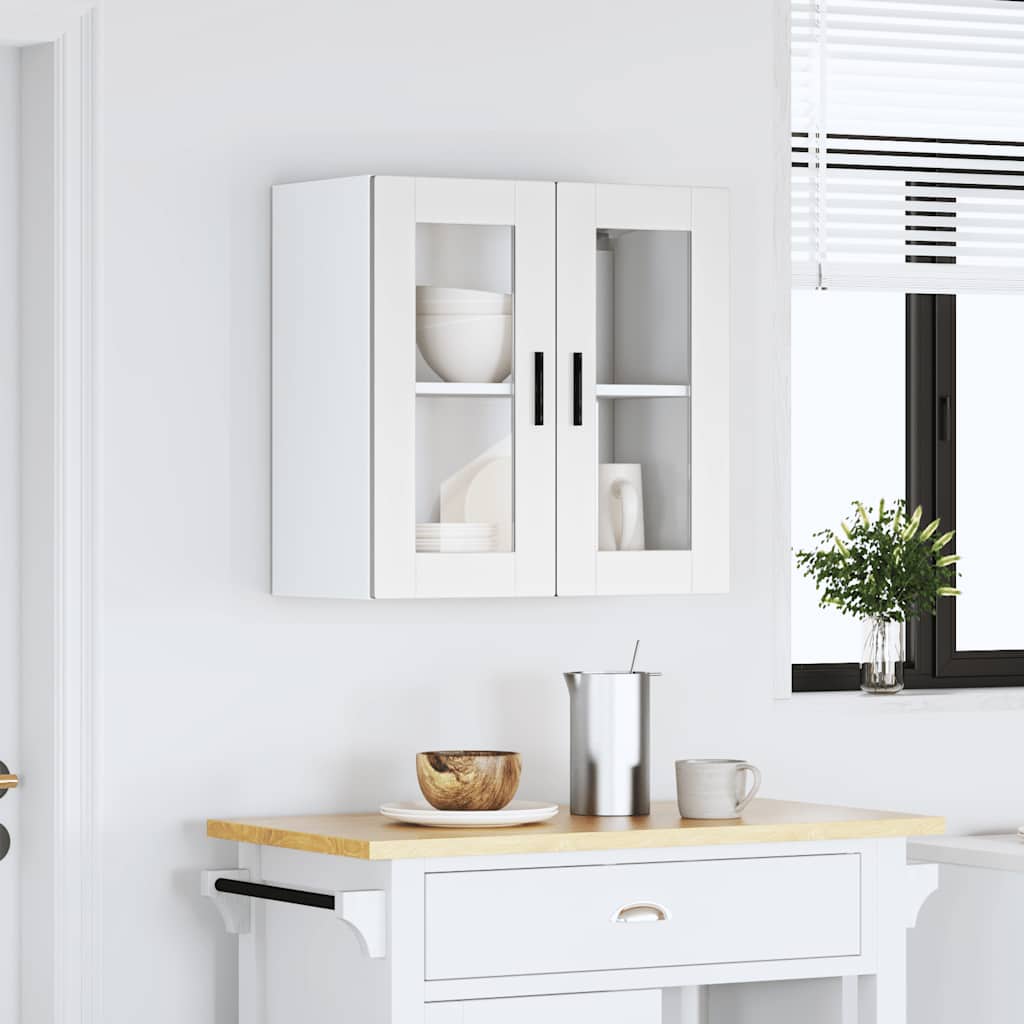 Armário de parede de cozinha com porta de vidro Porto branco