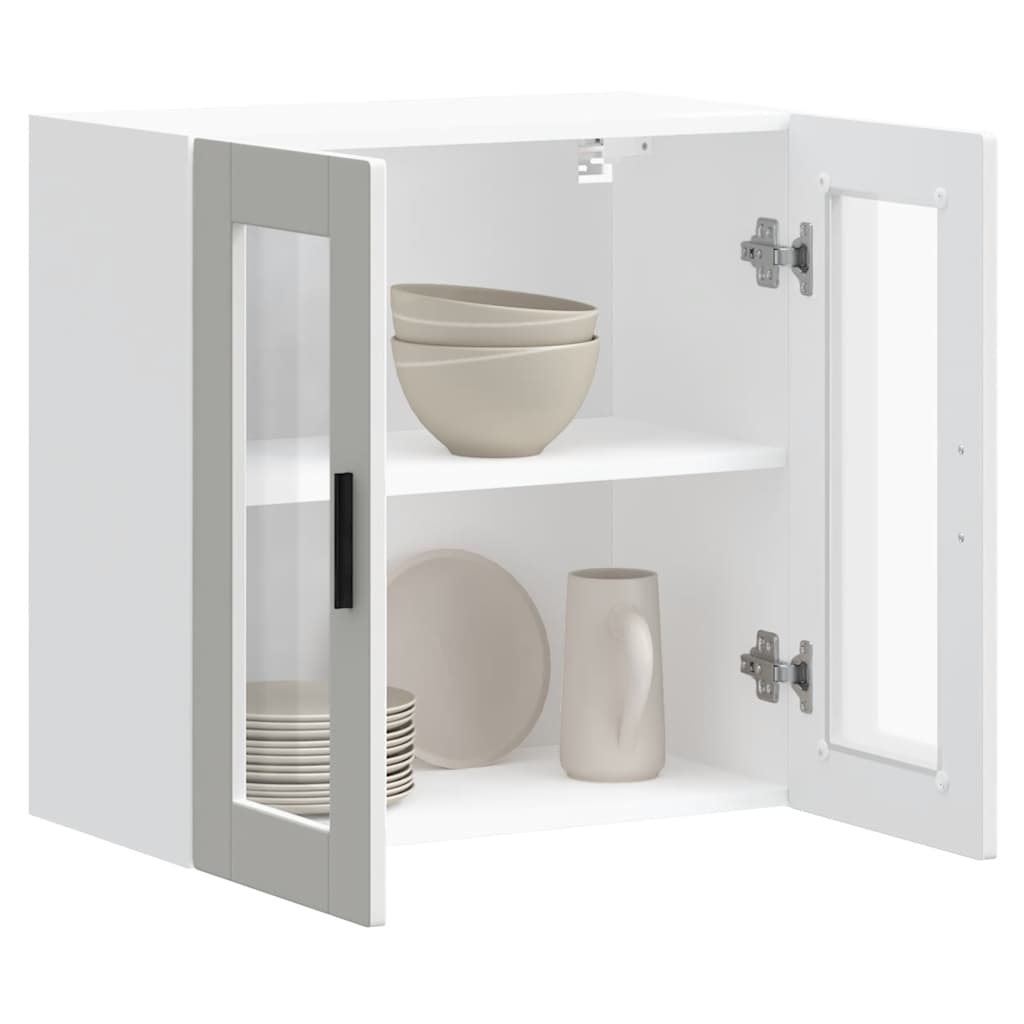 Armário de parede de cozinha com porta de vidro Porto branco