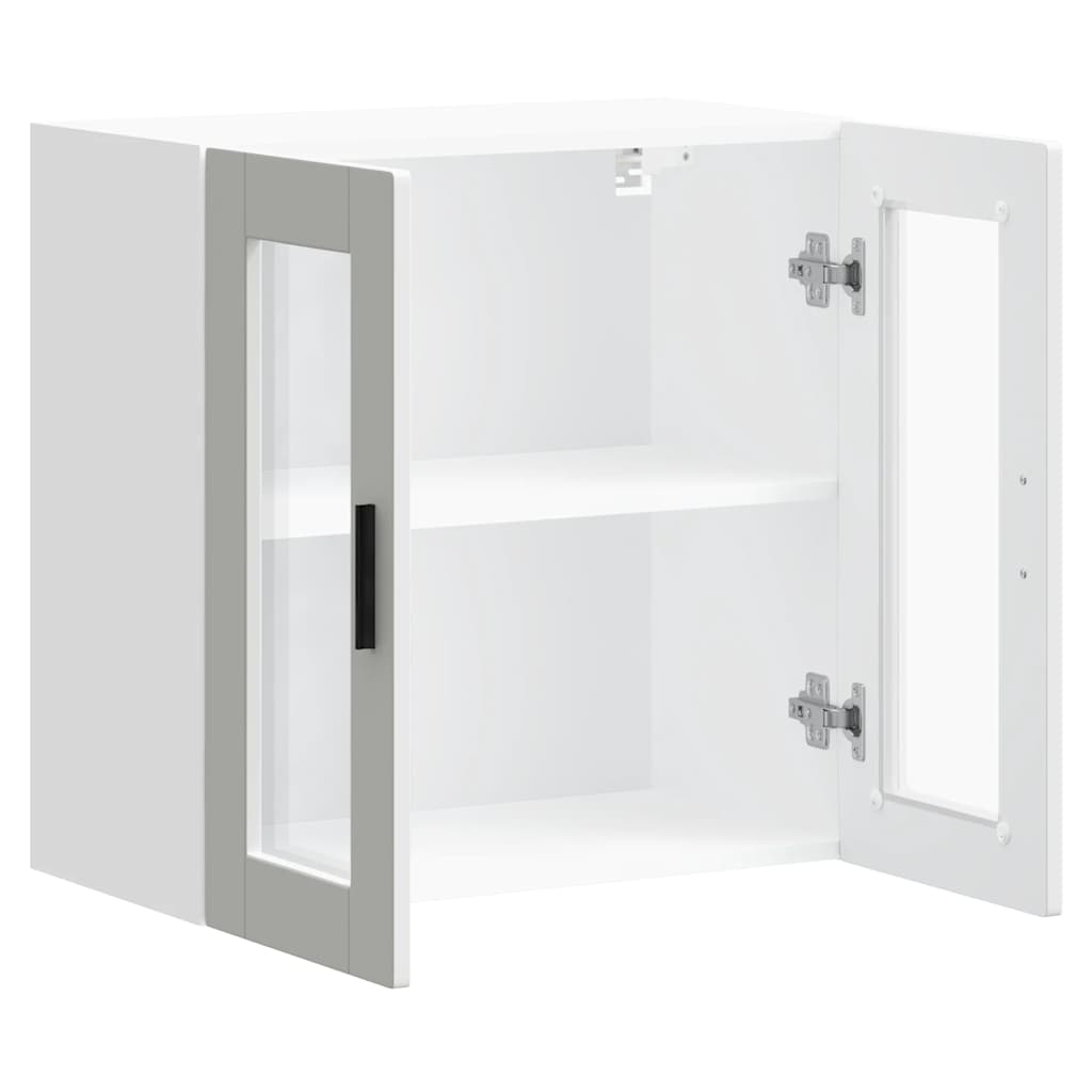 Armário de parede de cozinha com porta de vidro Porto branco