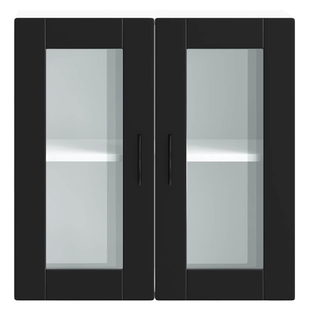 Armário de parede de cozinha com porta de vidro Porto preto