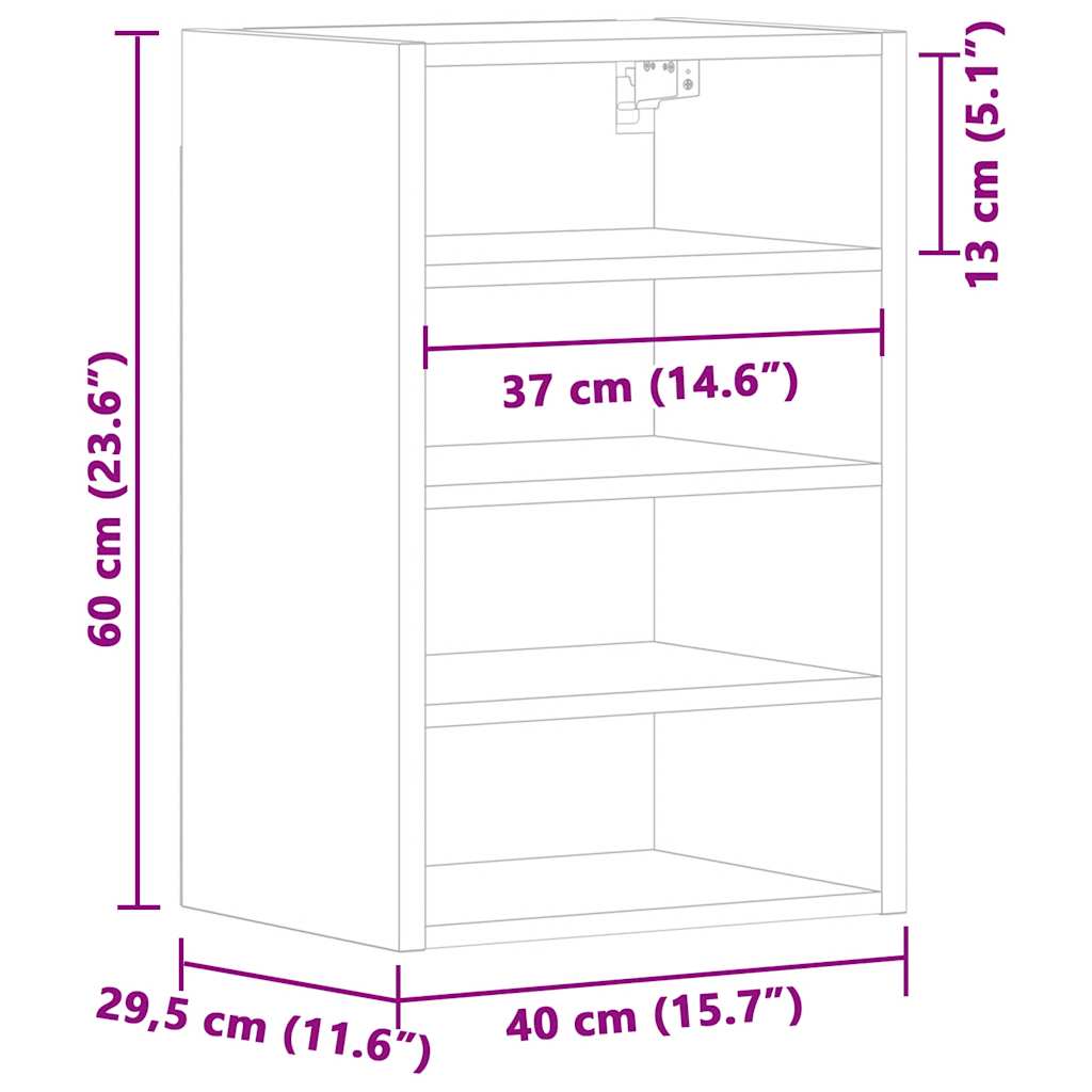Armário suspenso “Riga” 40x29,5x60cm cinzento sonoma
