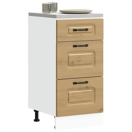 Armário de cozinha baixo Kalmar carvalho artesanal