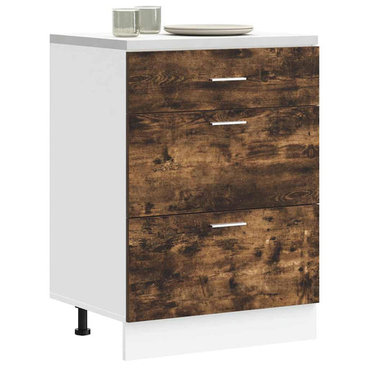 Armário de cozinha “Lyon” baixo madeira carvalho fumado