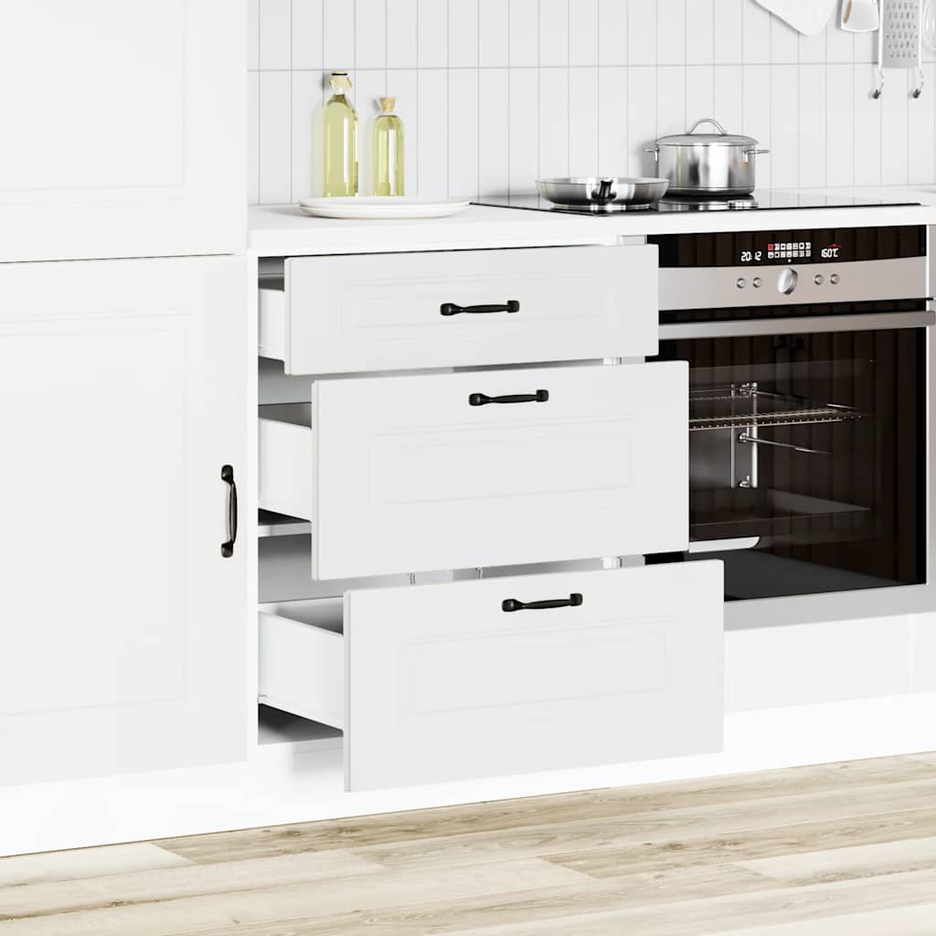 Armário de cozinha baixo Kalmar madeira artificial branca