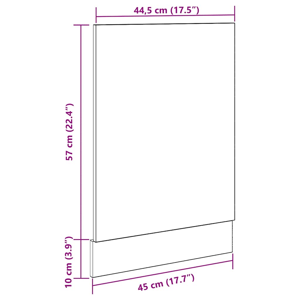 Painel máquina lavar louça “Lyon” 45x3x67 cm cinzento cimento