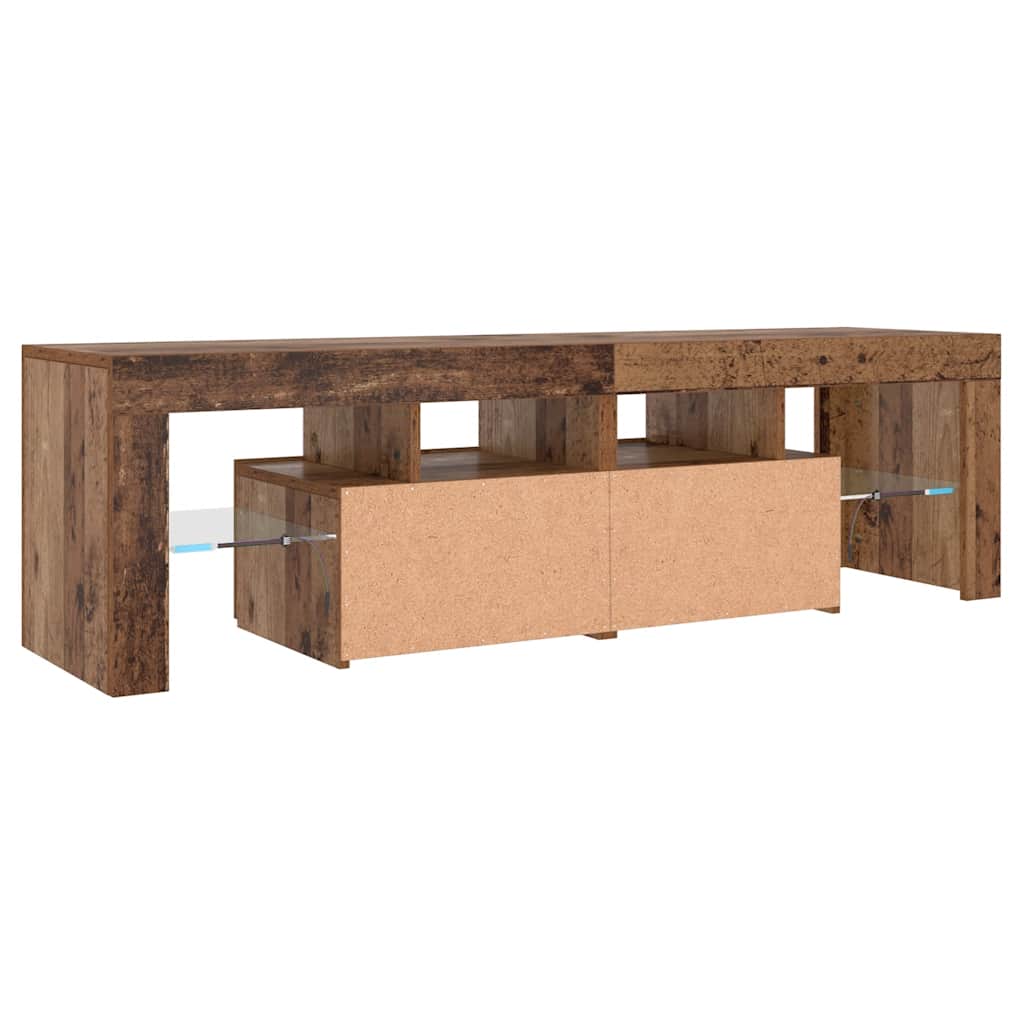 Móvel de TV com luzes LED derivados de madeira madeira velha