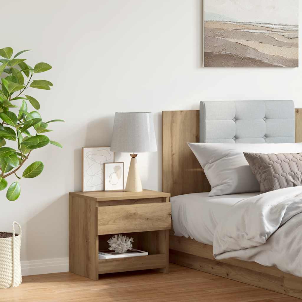 Mesa cabeceira 40x30x39 cm derivados madeira carvalho artisiano
