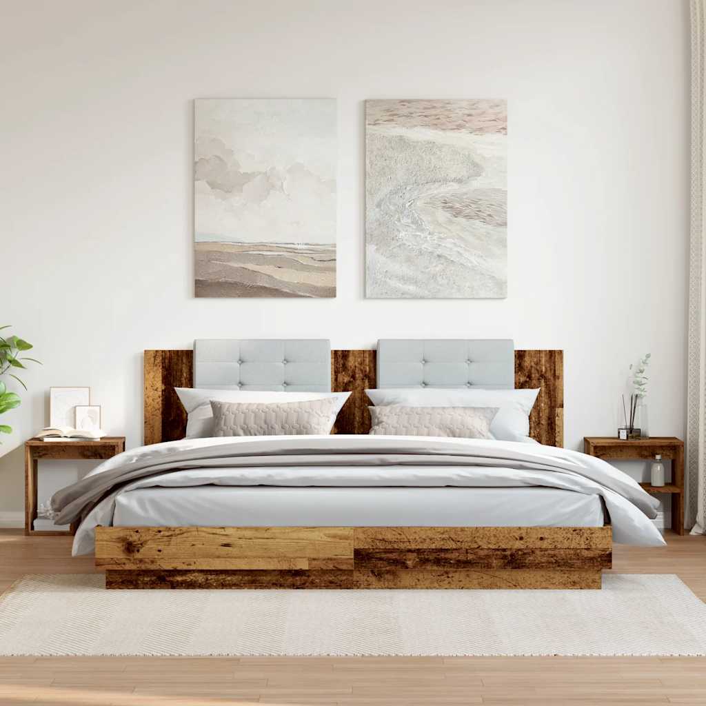 Mesas de cabeceira 2 pcs derivados de madeira madeira velha