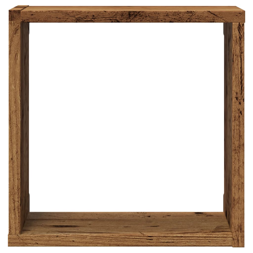 Prateleiras de parede cubos 2 pcs deriv. madeira madeira velha