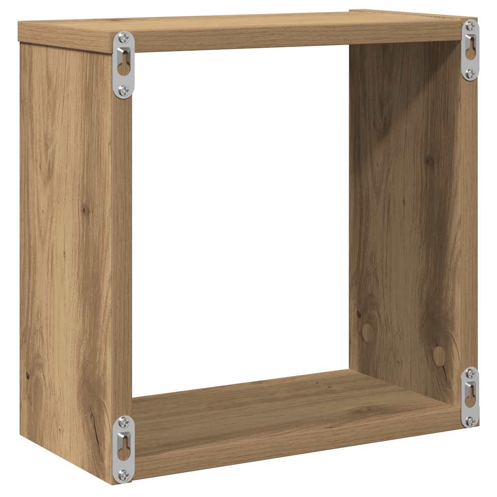 Prateleiras cubo 6 pcs derivados de madeira carvalho artisiano