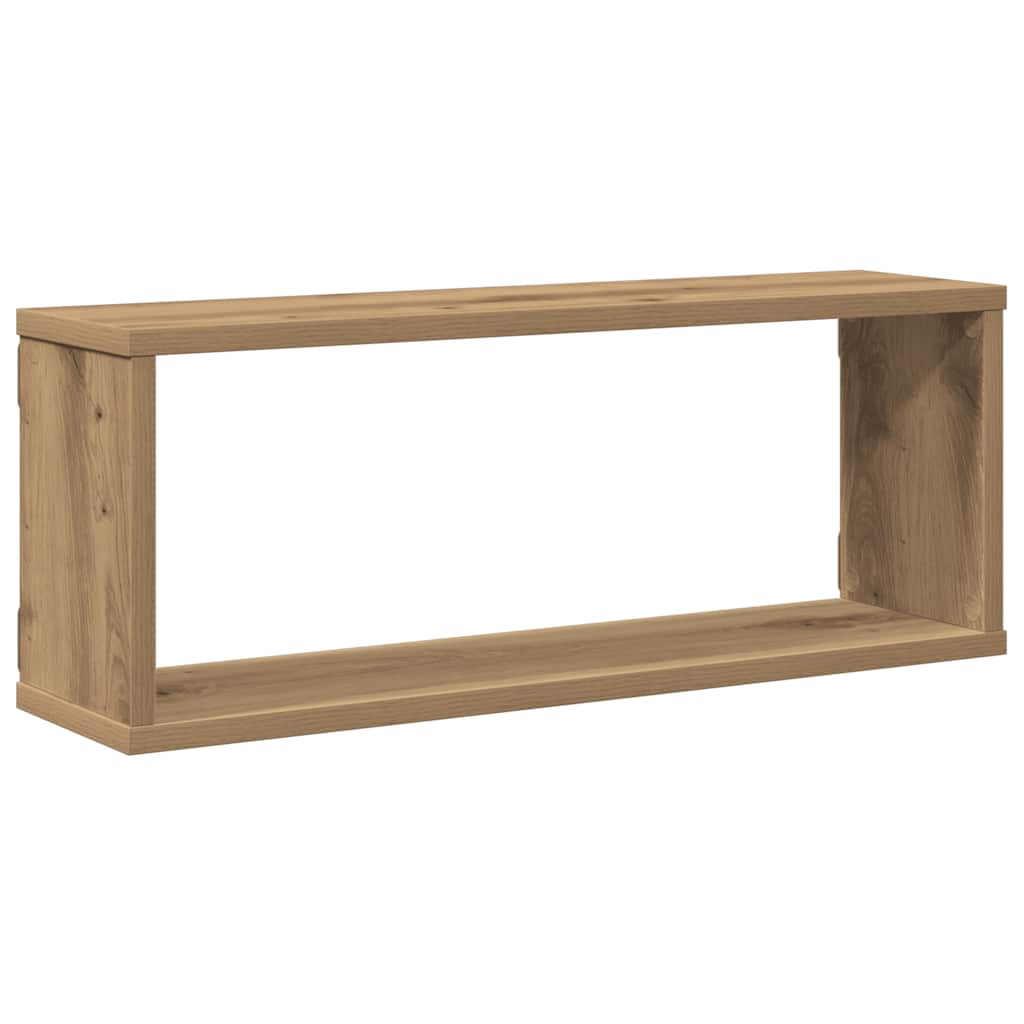 Prateleiras parede cubo 4 pcs deriv. madeira carvalho artisiano