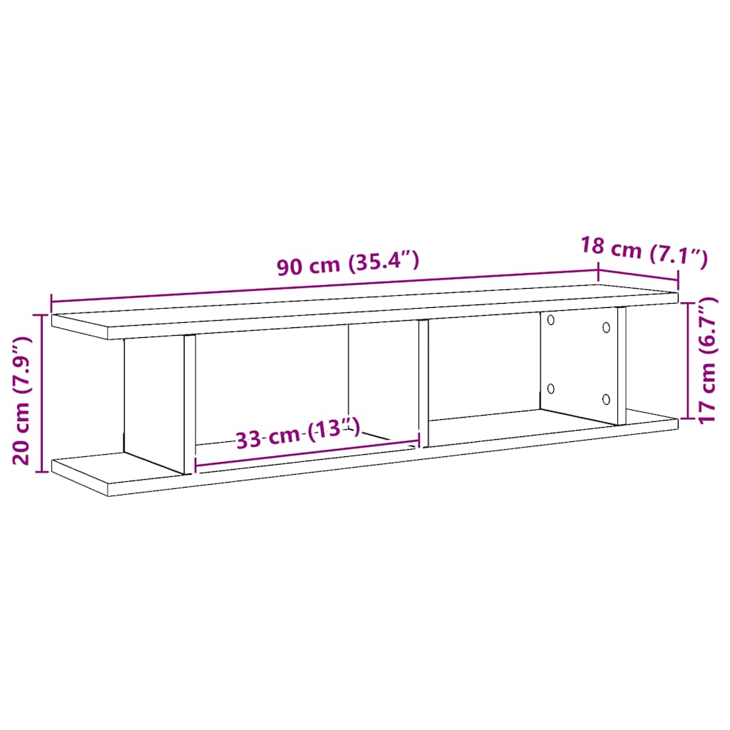 Prateleiras parede 2 pcs deriv. madeira carvalho artisiano