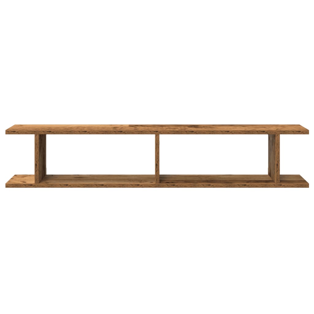Estantes parede 2 pcs 105x18x20 cm deriv. madeira madeira velha