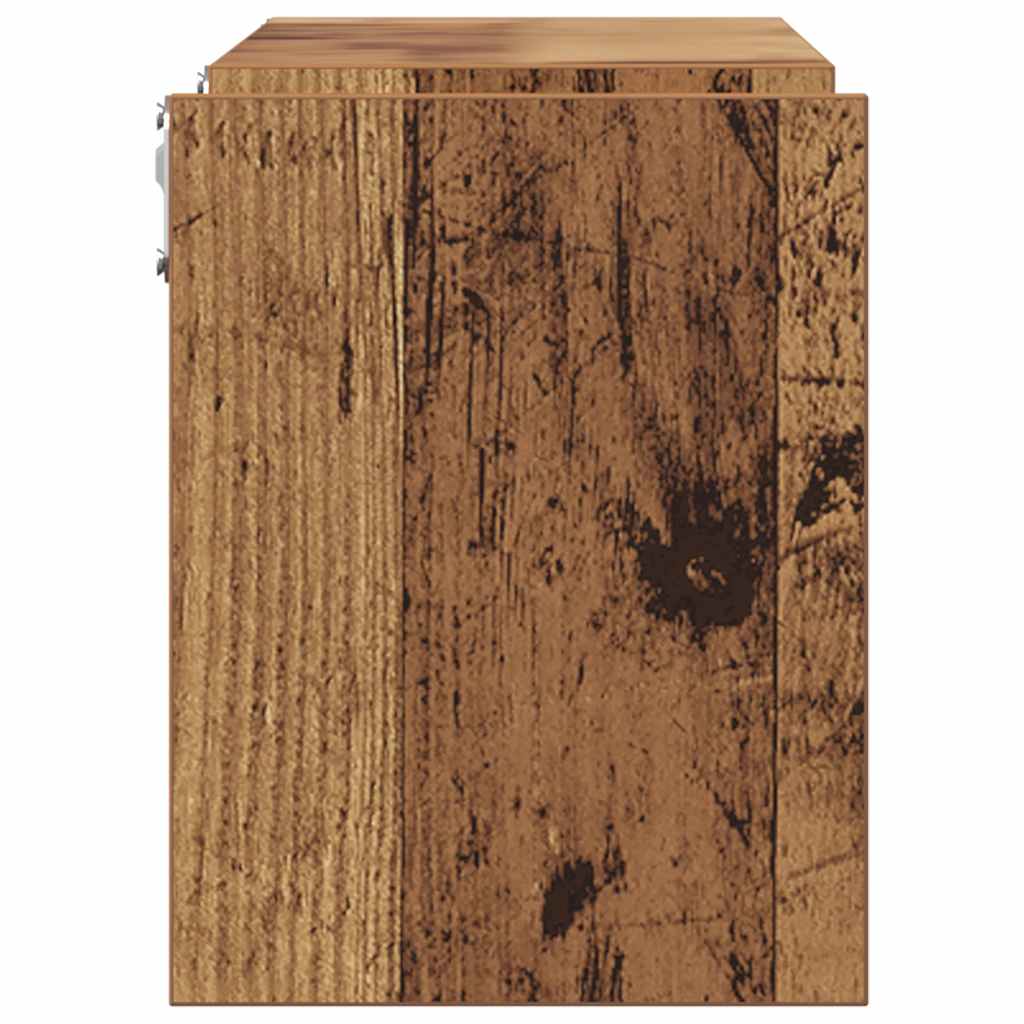 Estantes parede 2 pcs 100x15x20 cm deriv. madeira madeira velha