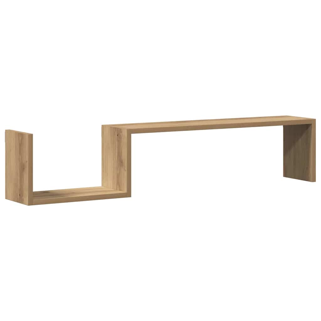 Prateleiras parede 2 pcs derivados madeira carvalho artisiano