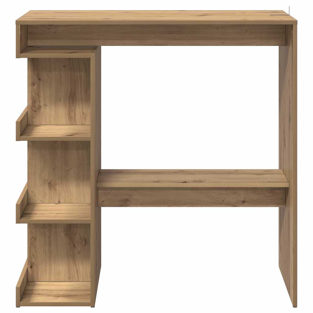 Mesa de bar com prateleiras 100x48x101,5 cm carvalho artisiano