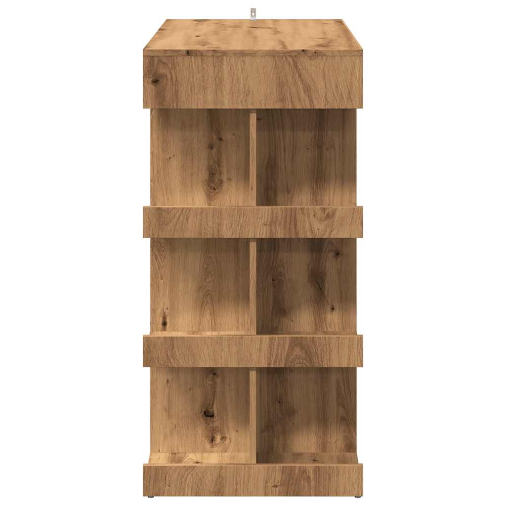 Mesa de bar com prateleiras 100x48x101,5 cm carvalho artisiano