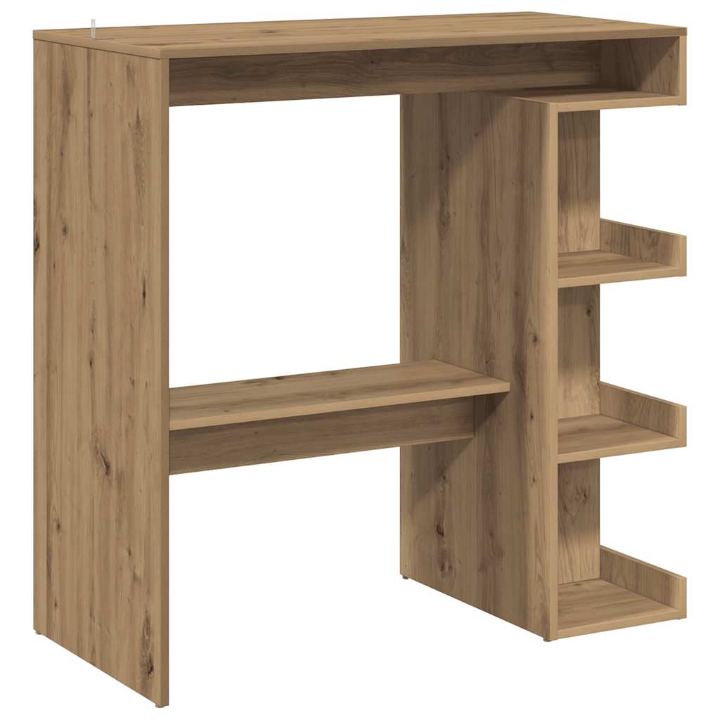 Mesa de bar com prateleiras 100x48x101,5 cm carvalho artisiano