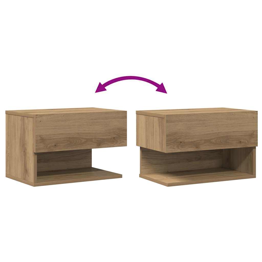 Mesa de cabeceira de parede carvalho artisiano