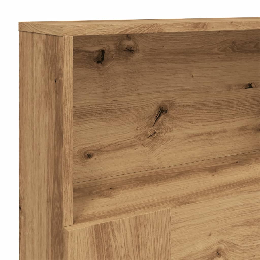 Cabeceira de cama em carvalho artesanal 180x19x103,5 cm, madeira de engenharia