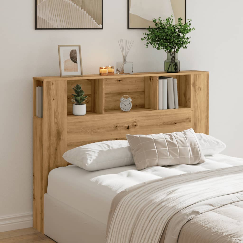 Cabeceira de cama em carvalho artesanal 140x18,5x102,5 cm, madeira de engenharia