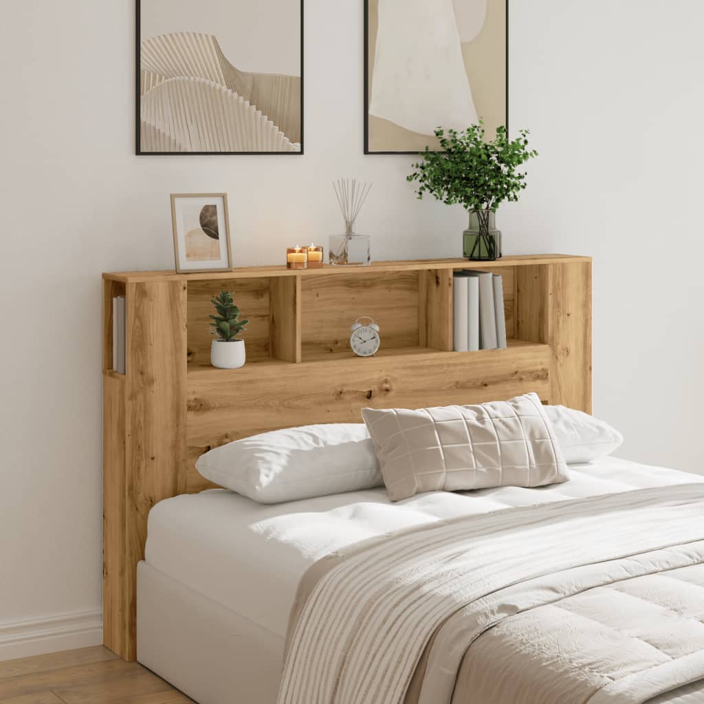 Cabeceira de cama em carvalho artesanal 160x18,5x103,5 cm, madeira de engenharia