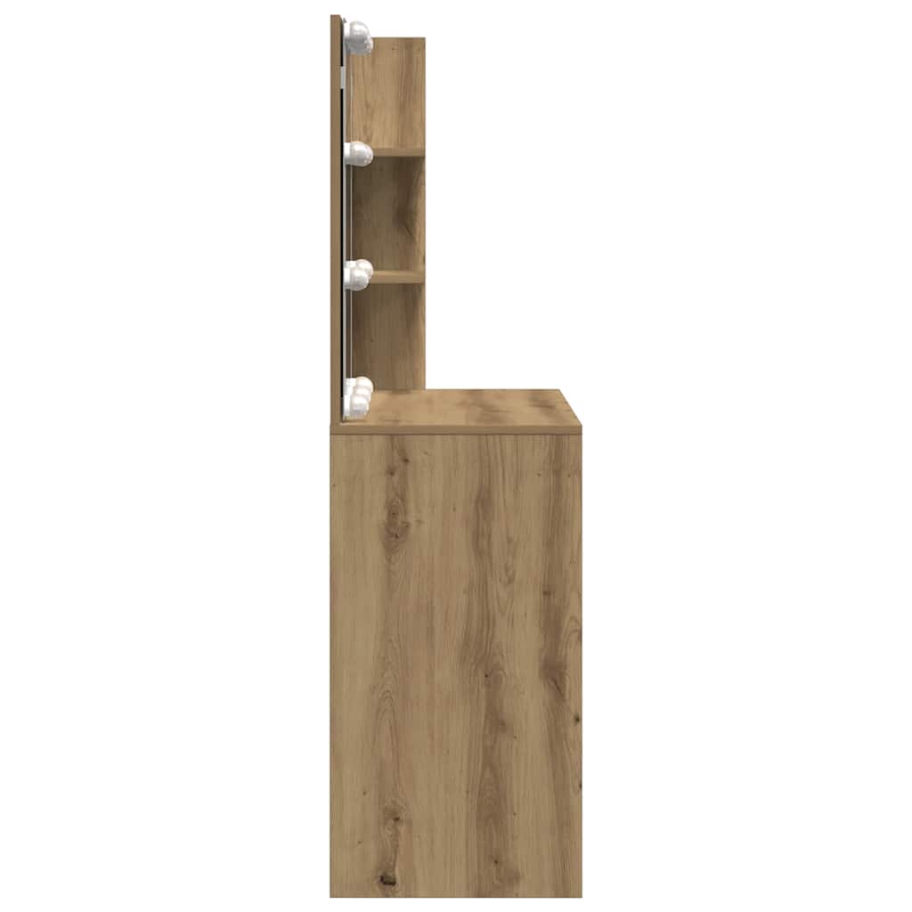 Toucador com luzes LED 60x40x140 cm cor carvalho artisiano