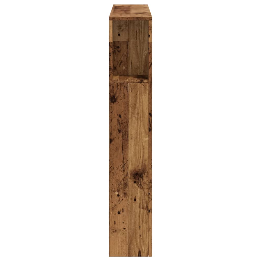 Cabeceira c/ LEDs 100x18,5x103,5cm deriv. madeira madeira velha