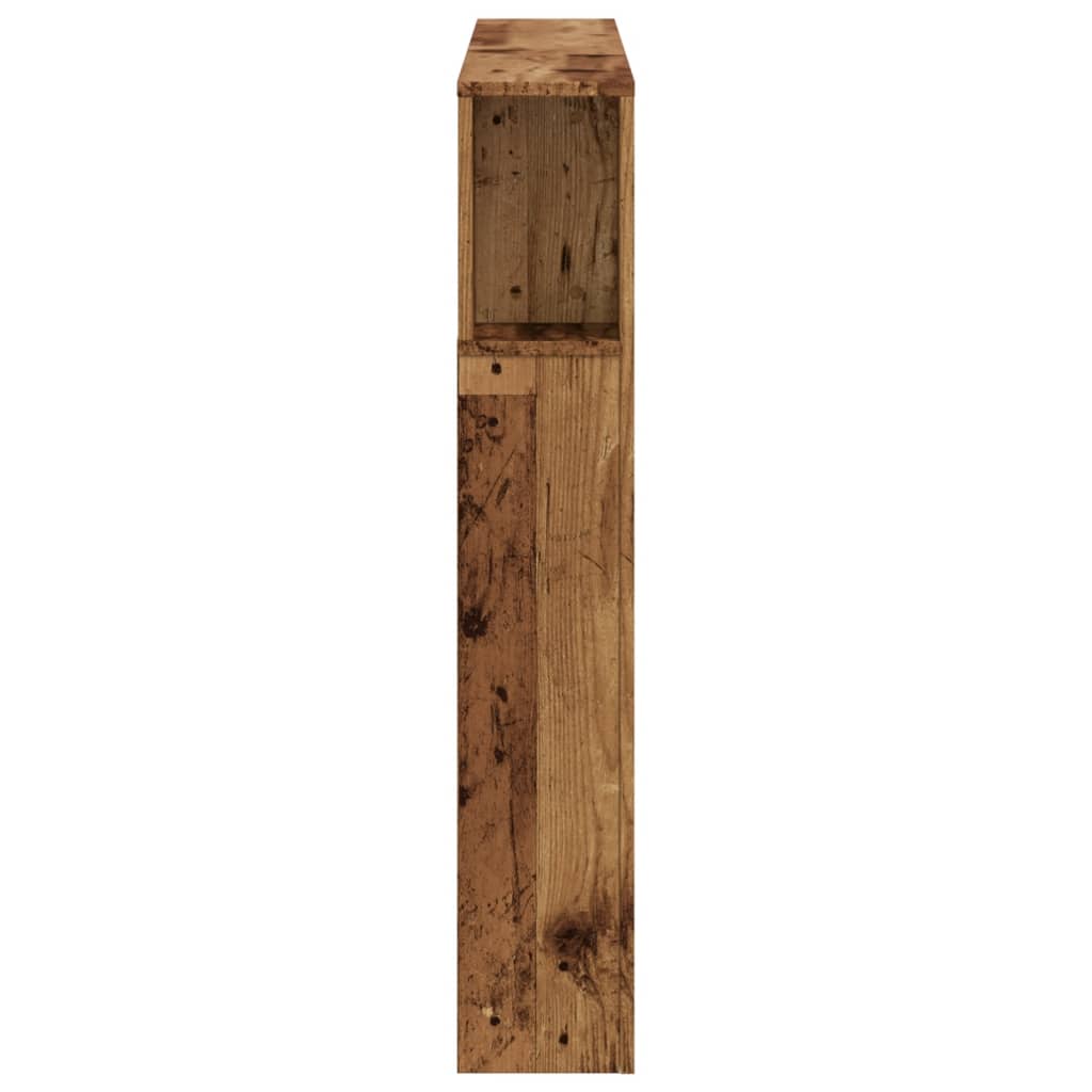 Cabeceira c/ LEDs 120x18,5x103,5cm deriv. madeira madeira velha