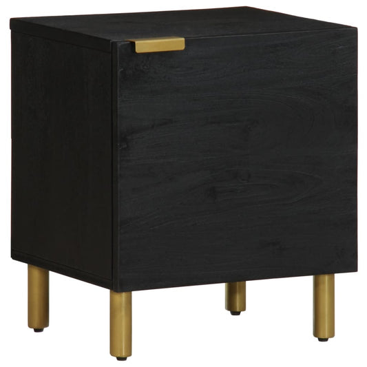 Mesa de cabeceira 40x33x46 cm madeira de mangueira maciça preto