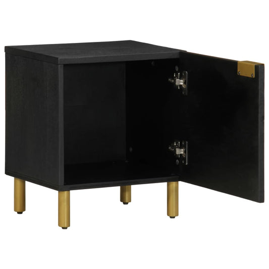 Mesa de cabeceira 40x33x46 cm madeira de mangueira maciça preto