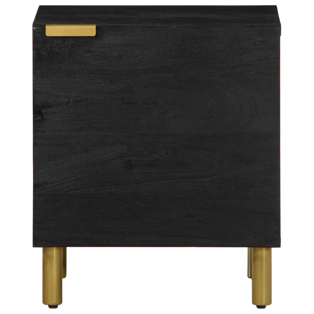 Mesa de cabeceira 40x33x46 cm madeira de mangueira maciça preto