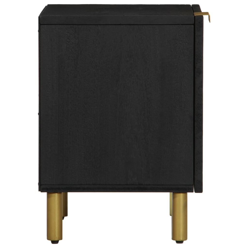 Mesa de cabeceira 40x33x46 cm madeira de mangueira maciça preto