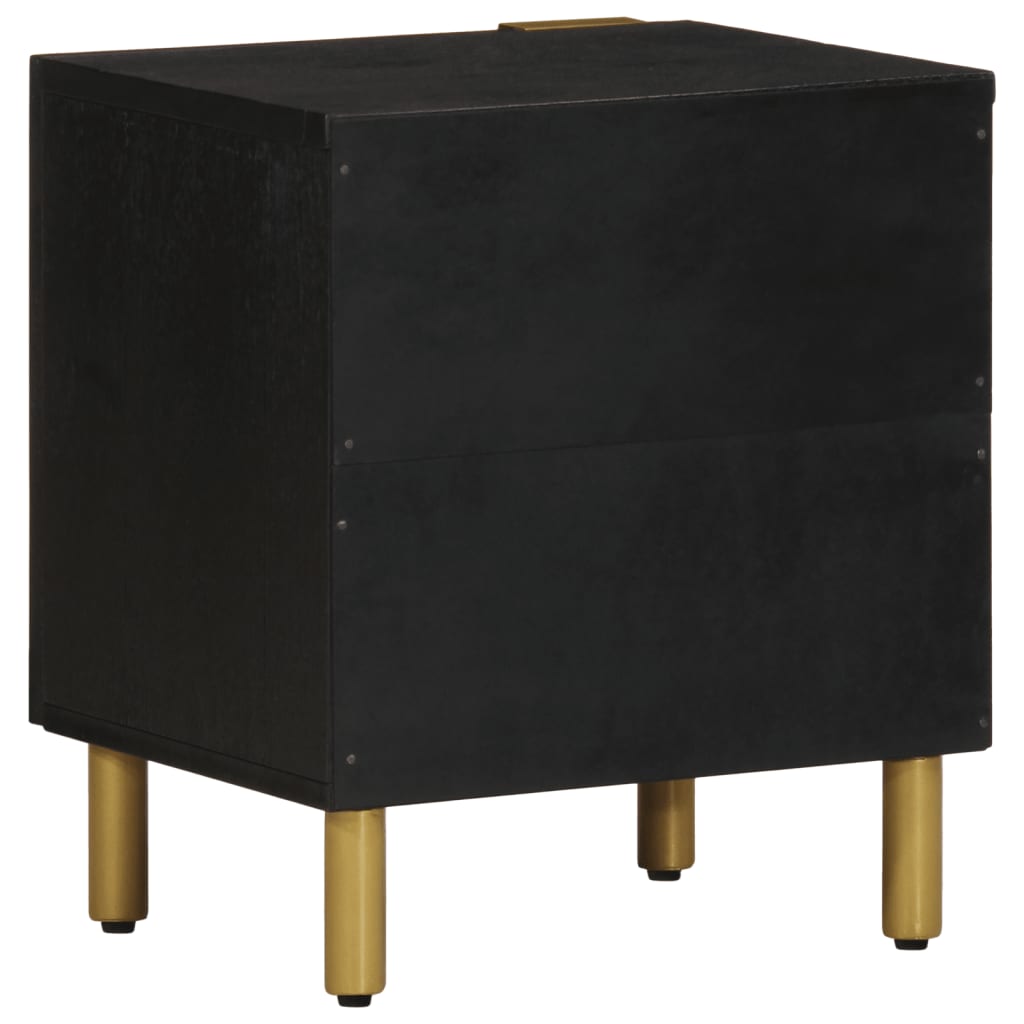 Mesa de cabeceira 40x33x46 cm madeira de mangueira maciça preto