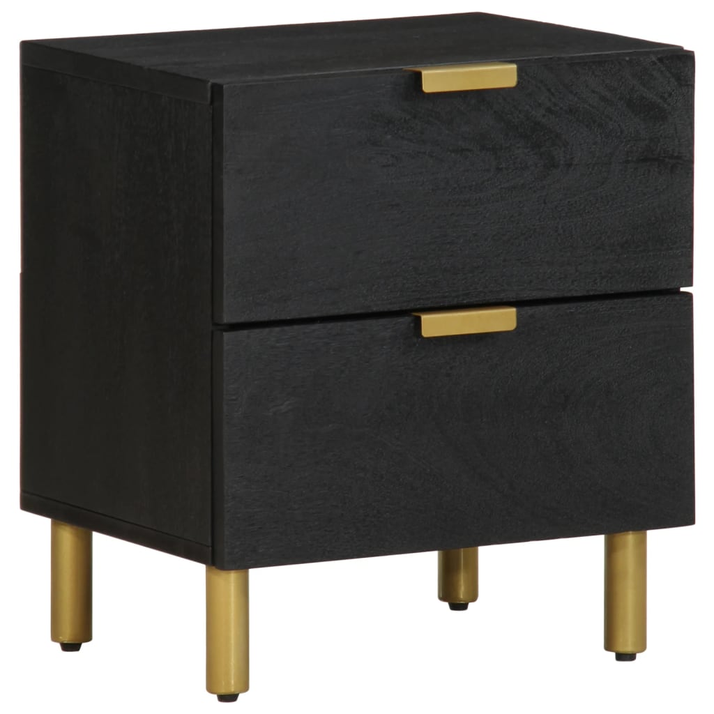 Mesa de cabeceira 40x33x46 cm madeira de mangueira maciça preto