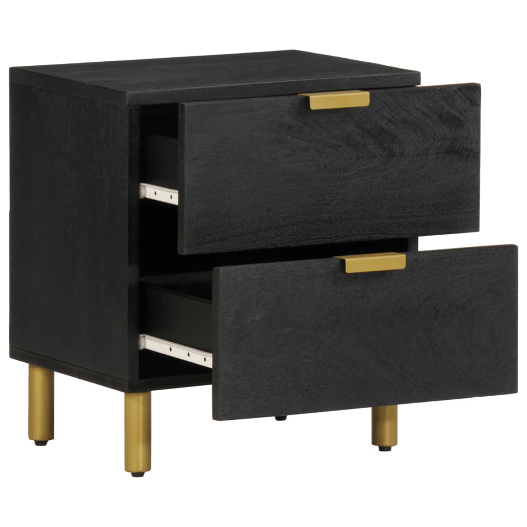 Mesa de cabeceira 40x33x46 cm madeira de mangueira maciça preto