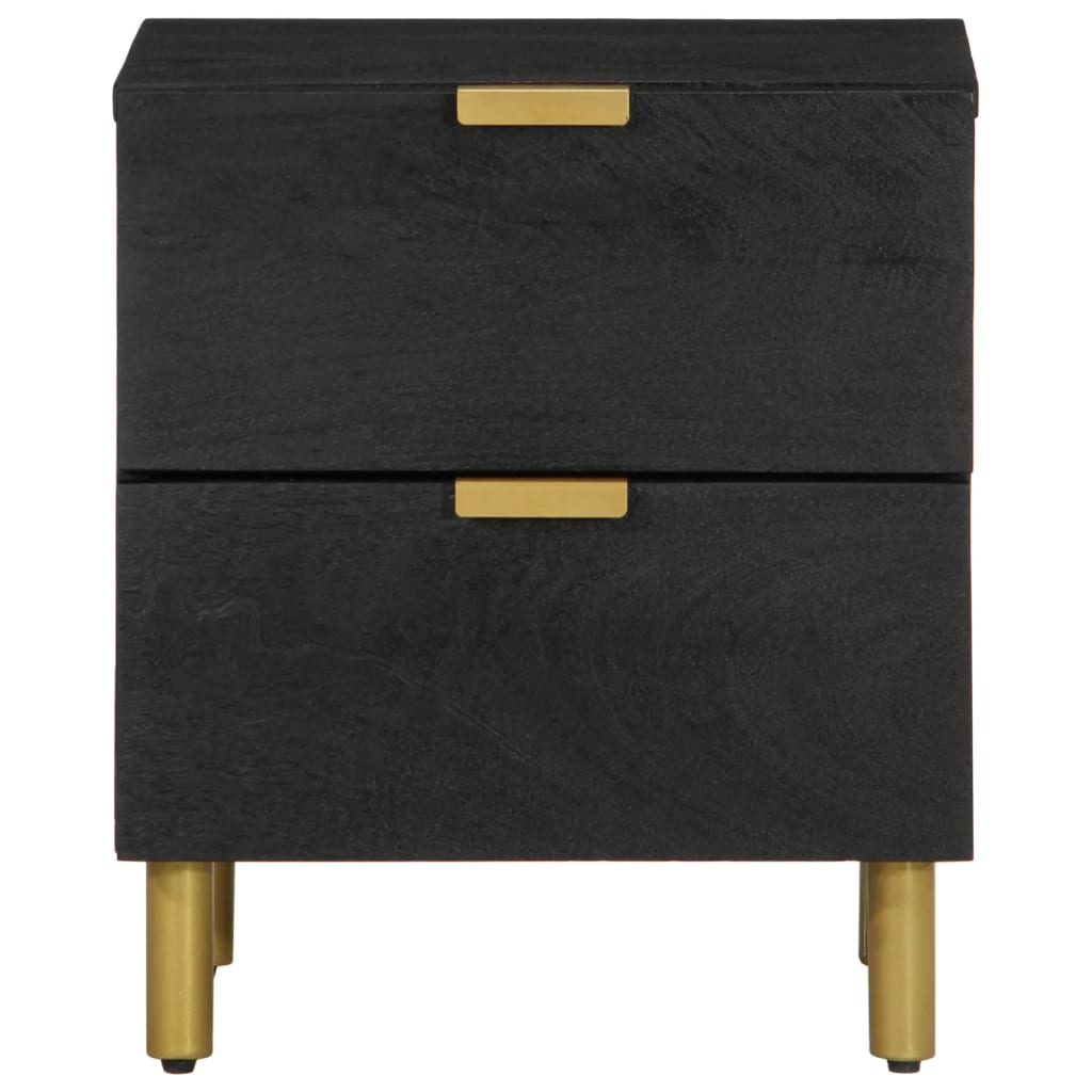 Mesa de cabeceira 40x33x46 cm madeira de mangueira maciça preto