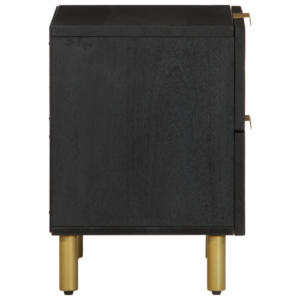 Mesa de cabeceira 40x33x46 cm madeira de mangueira maciça preto